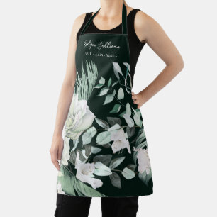 Elegante Smaragd Groene Bloemen Schoonheid Profess Schort