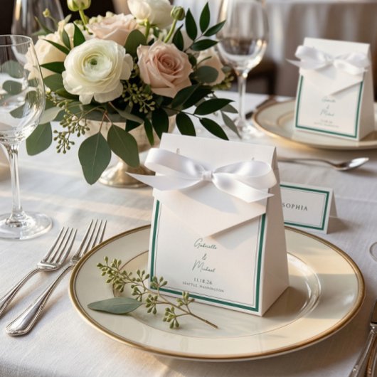 Elegante Smaragd Groene Bruiloft Favor Box Bedankdoosjes