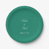 Elegante Smaragd Groene Bruiloft Papier Borden Papieren Bordje (Voorkant)