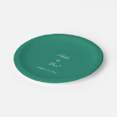 Elegante Smaragd Groene Bruiloft Papier Borden Papieren Bordje (Gekanteld)