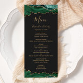 Elegante Smaragd Groene Gouden Agaat Donkere Bruil Menu