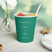 Elegante Smaragd Groene Huwelijkspapier Cups