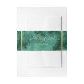 Elegante Smaragd Groene Kleur Wash & Gouden Bruilo Uitnodigingen Wikkel (Voorkant Voorbeeld)