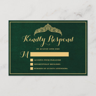 Elegante Smaragd Groene Quinceañera 15E Verjaardag Informatiekaartje