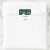 Elegante Smaragd Groene Waterverf Ombre Bruiloft Vierkante Sticker (Tas)