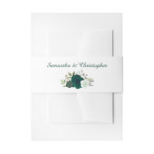 Elegante Smaragd Groene Waterverf Rozen Bruiloft Uitnodigingen Wikkel (Voorkant Voorbeeld)