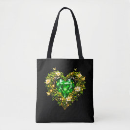 Elegante Smaragd Hart Luxe Tote Tas