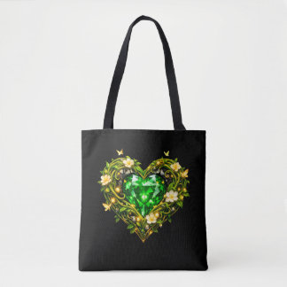 Elegante Smaragd Hart Luxe Tote Tas