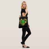 Elegante Smaragd Hart Luxe Tote Tas (Op model)