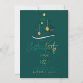 Elegante Smaragd Kerstboom Feest Kaart (Voorkant)
