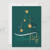 Elegante Smaragd Kerstboom Feest Kaart (Achterkant)