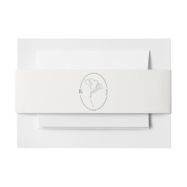 Elegante Smaragd Omlijnd Monogram Bruiloft Uitnodigingen Wikkel
