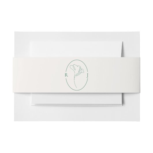 Elegante Smaragd Omlijnd Monogram Bruiloft Uitnodigingen Wikkel (Voorkant Voorbeeld)