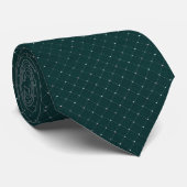 Elegante Smaragd Pin Dot Grid Stropdas (Opgerold)