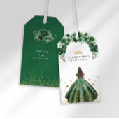 Elegante Smaragd Quinceañera Bloem Faux Folie Cadeaulabel