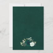 Elegante Smaragd & Salie Groene Rozen Boho Bruilof Kaart (Achterkant)