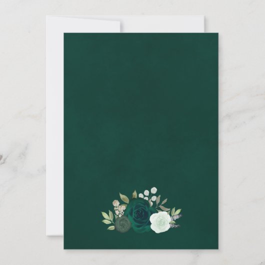 Elegante Smaragd & Salie Groene Rozen Boho Bruilof Kaart