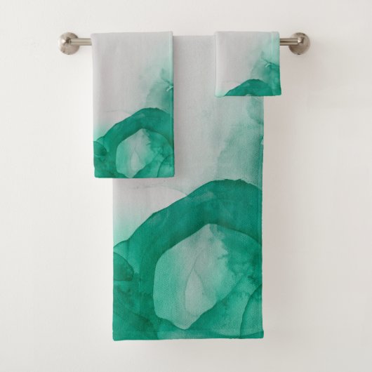 Elegante smaragdgroen bad handdoek (Insitu)