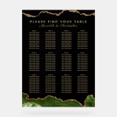 Elegante Smaragdgroene 12 Tafel Bruiloft Zitplaats Acryl Bord (Voorkant)