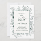 Elegante Smaragdgroene 60e Verjaardag Bloemen Kaart (Voorkant)