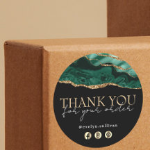 Elegante smaragdgroene agaat dank u sticker