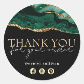 Elegante smaragdgroene agaat dank u sticker (Voorkant)