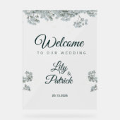 Elegante smaragdgroene baby's adem acryl bord (Voorkant)