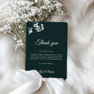 Elegante smaragdgroene baby's adem bedankkaart