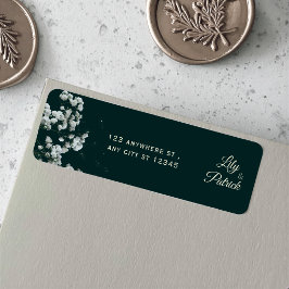 Elegante smaragdgroene baby's adem etiket