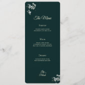 Elegante smaragdgroene baby's adem menu (Voorkant)