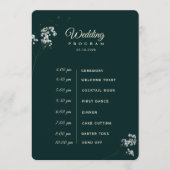 Elegante smaragdgroene baby's adem trouwdag programmakaart (Voorkant)
