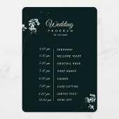 Elegante smaragdgroene baby's adem trouwdag programmakaart