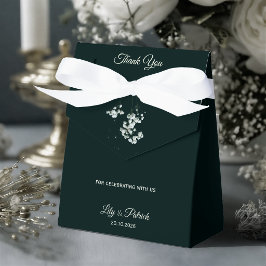 Elegante smaragdgroene baby's adem trouwfeest bedankdoosjes
