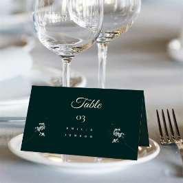 Elegante smaragdgroene baby's adem trouwfeest plaatskaartje