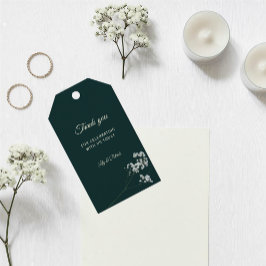 Elegante smaragdgroene baby's ademh trouwfeest cadeaulabel
