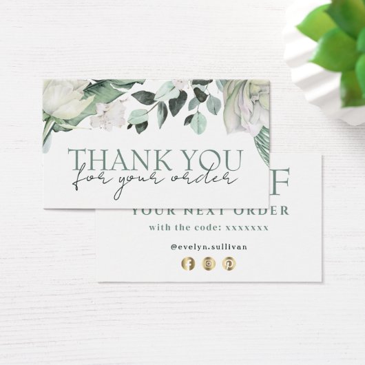 Elegante smaragdgroene dank u kortingskaart visitekaartje (Bureau)