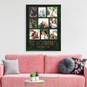 Elegante smaragdgroene en gouden fotocollage canvas afdruk (Insitu (Woonkamer))