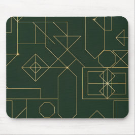 Elegante Smaragdgroene en Gouden Geometrische Art  Muismat