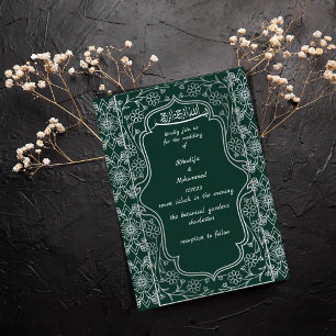 ELEGANTE smaragdgroene en witte ISLAMITISCHE BRUIL Kaart