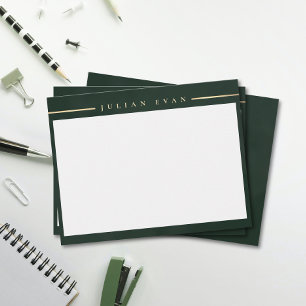 Elegante Smaragdgroene Gouden Detail Professioneel Notitiekaartje
