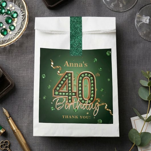 Elegante Smaragdgroene Gouden Edelsteen 40e Verjaa Bedankzakje