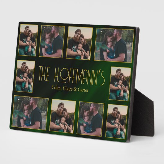 Elegante Smaragdgroene Gouden Fotolijsten 10 Famil Fotoplaat (Zijkant)