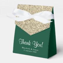 Elegante Smaragdgroene Gouden Glitter Dank Je