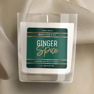 Elegante Smaragdgroene Gouden Glitter Moderne Kaar Vierkante Sticker