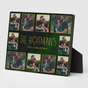 Elegante smaragdgroene gouden lijsten 10 familiefo fotoplaat