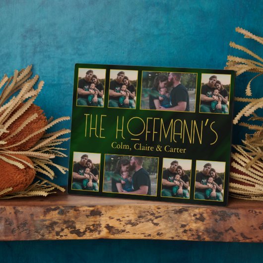 Elegante smaragdgroene gouden lijsten 8 familiefot fotoplaat (Zijkant)