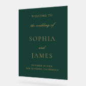 Elegante smaragdgroene gouden minimalistische brui acryl bord (Hoek)