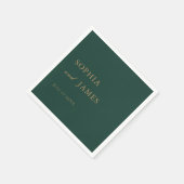 Elegante smaragdgroene gouden minimalistische brui servet (Hoek)