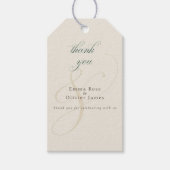 Elegante Smaragdgroene Gouden Monogram Trouwgunst Cadeaulabel (Voorkant)