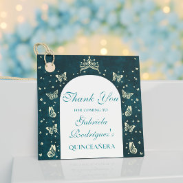 Elegante smaragdgroene gouden vlinders Dank u Bedankjes Labels